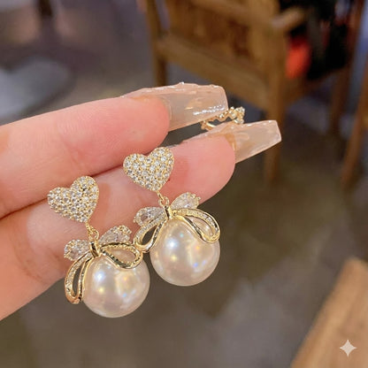 Twin Pearl Heart Drops