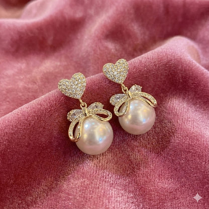 Twin Pearl Heart Drops