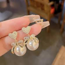 Twin Pearl Heart Drops