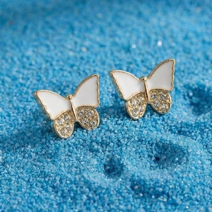Ivory Flutter Butterfly Studs