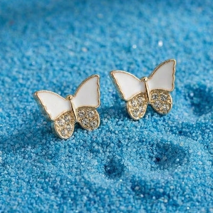 Ivory Flutter Butterfly Studs