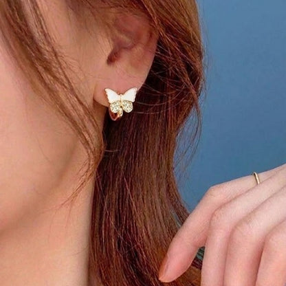 Ivory Flutter Butterfly Studs