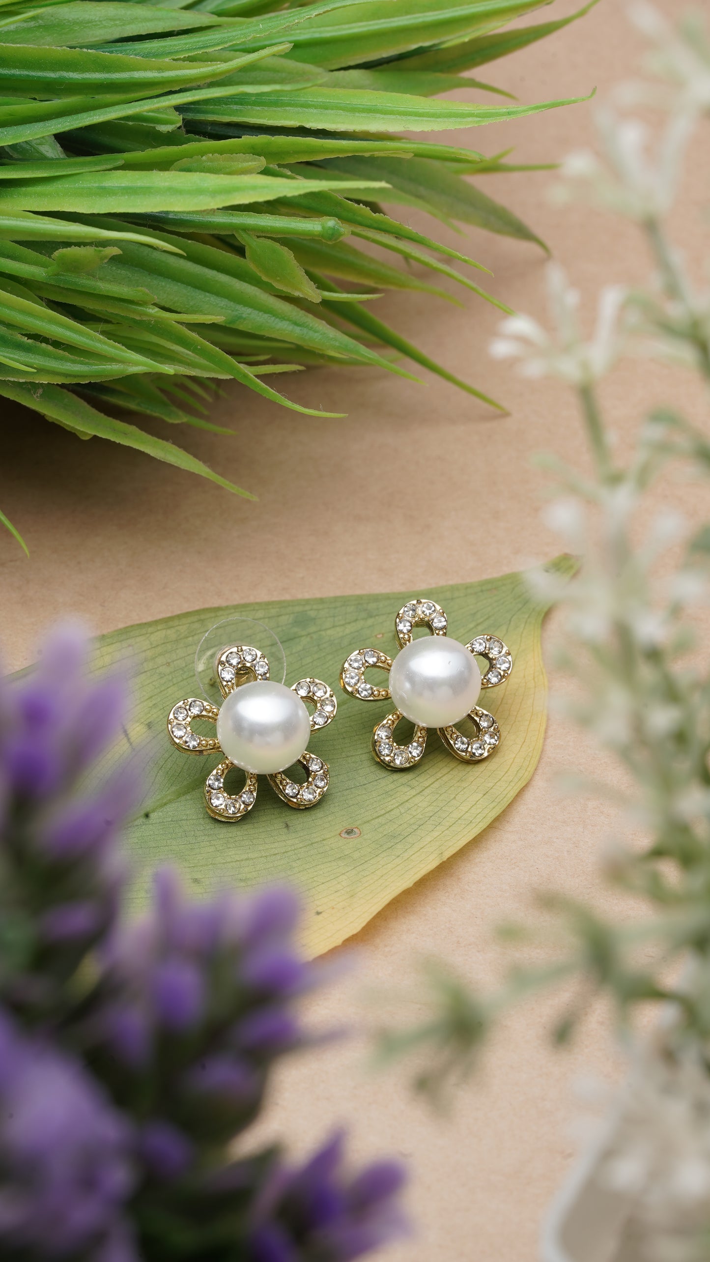 Pearl Blossom Halo Studs