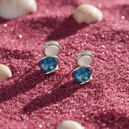 Azure Pearl Twist Studs