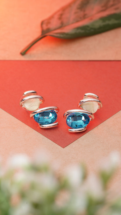 Azure Pearl Twist Studs