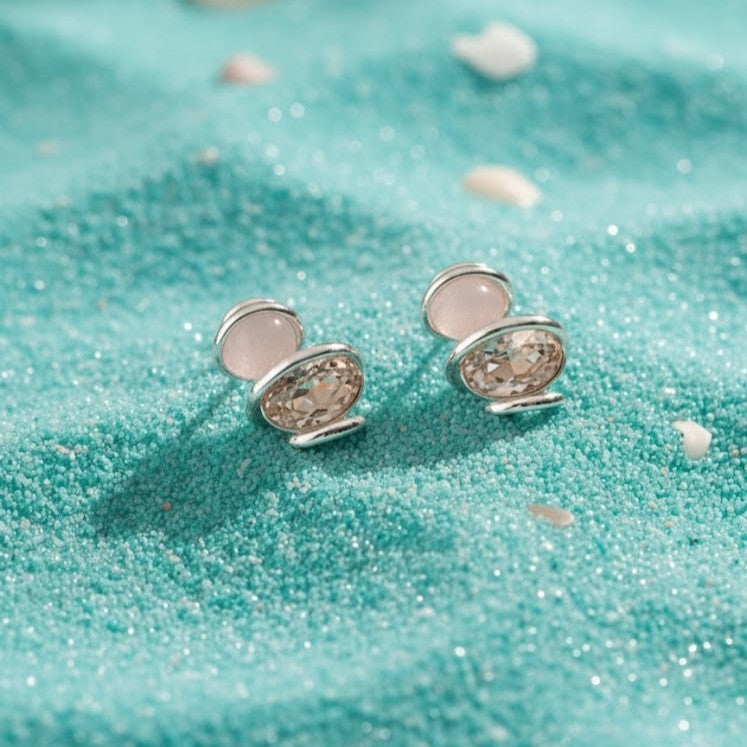 Blush Orbit Crystal Studs