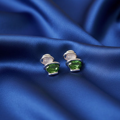 Green Aura Pearl Studs