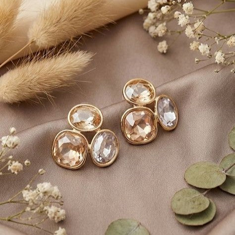 Ivory Glow Cluster Studs