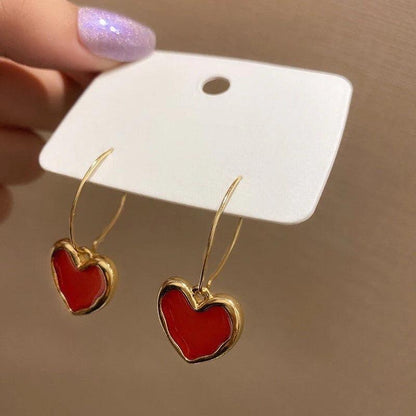 Ruby Kiss Heart Hoops