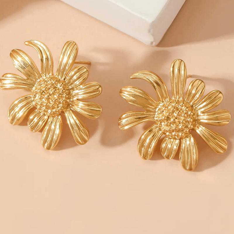 Golden Sunflower Studs