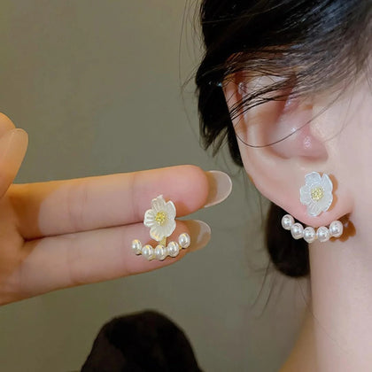 Blossom Pearl Arc Earrings hover
