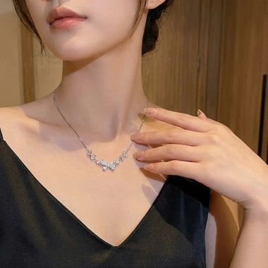 Crystal Bow Charm Necklace