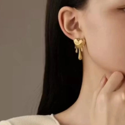 Melted Heart Drip Studs - Kaliido