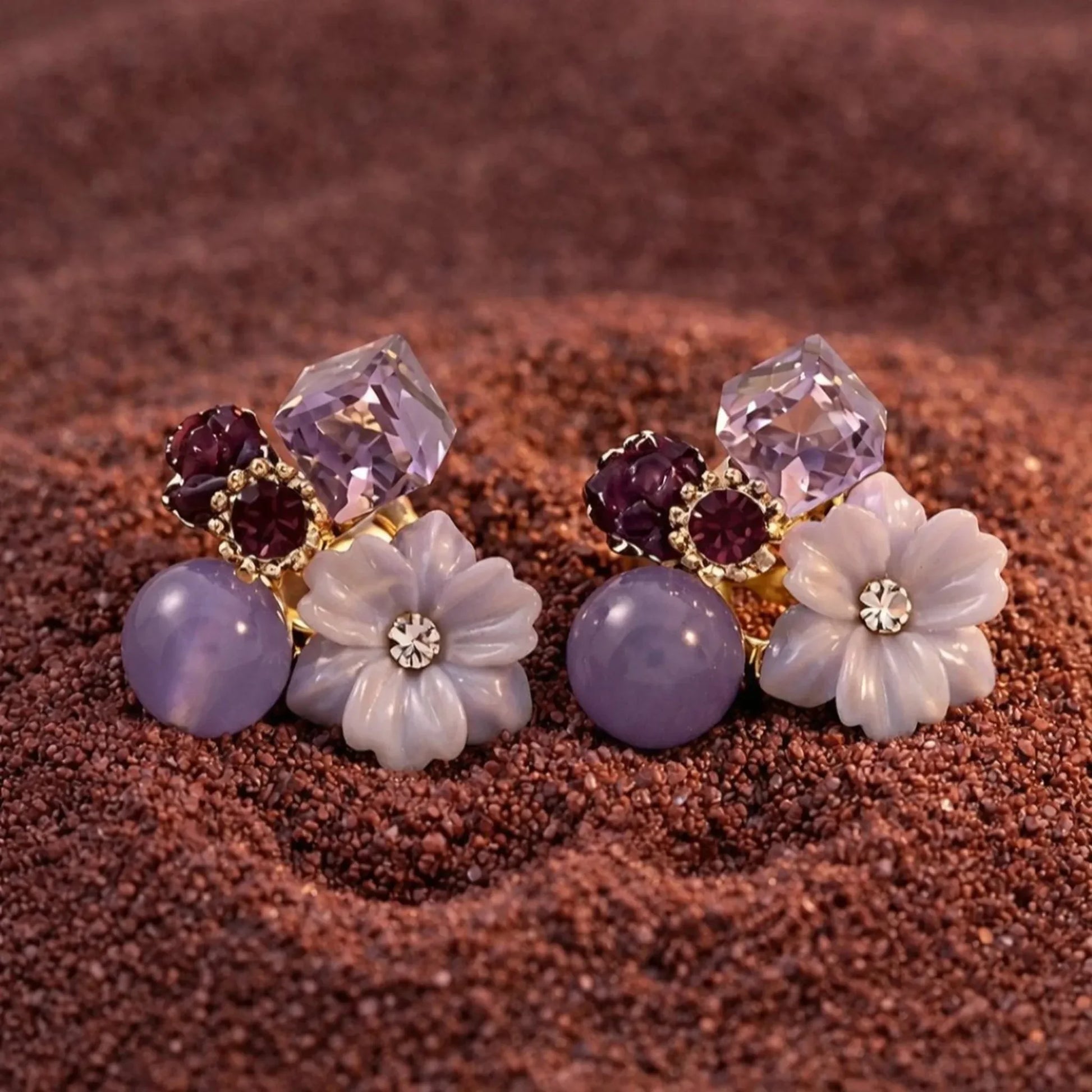 Violet Bloom Studs - Kaliido