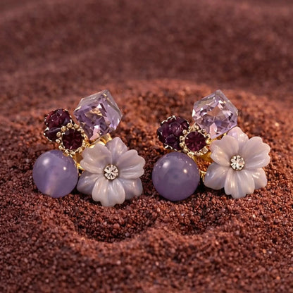 Violet Bloom Studs - Kaliido