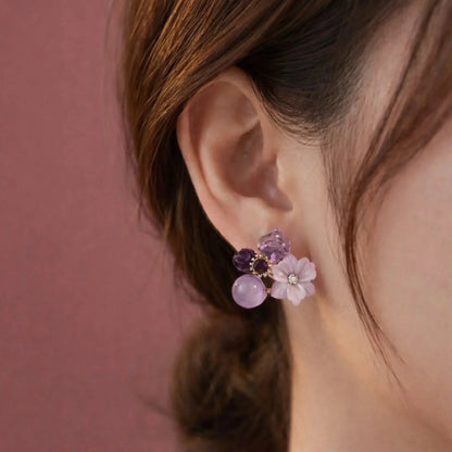 Violet Bloom Studs - Kaliido