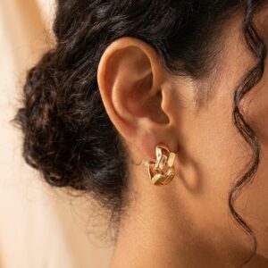 Bold Link Gold Hoops