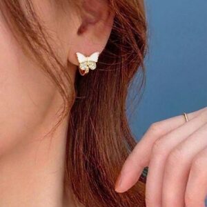 Crystal-Edge Flutter Stud Hoops