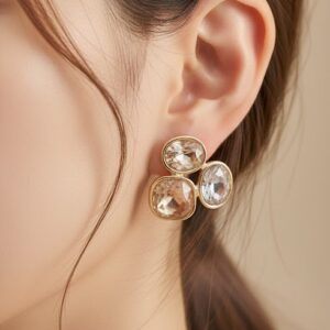 Champagne Crystal Studs